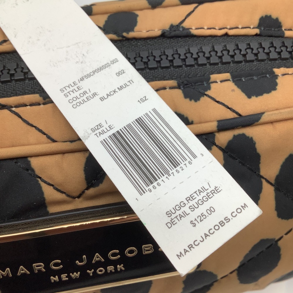 Marc Jacobs Leopard Print Quilted Nylon Cosmetic Pouch Bag Black Multi NWT - Picture 7 of 10
